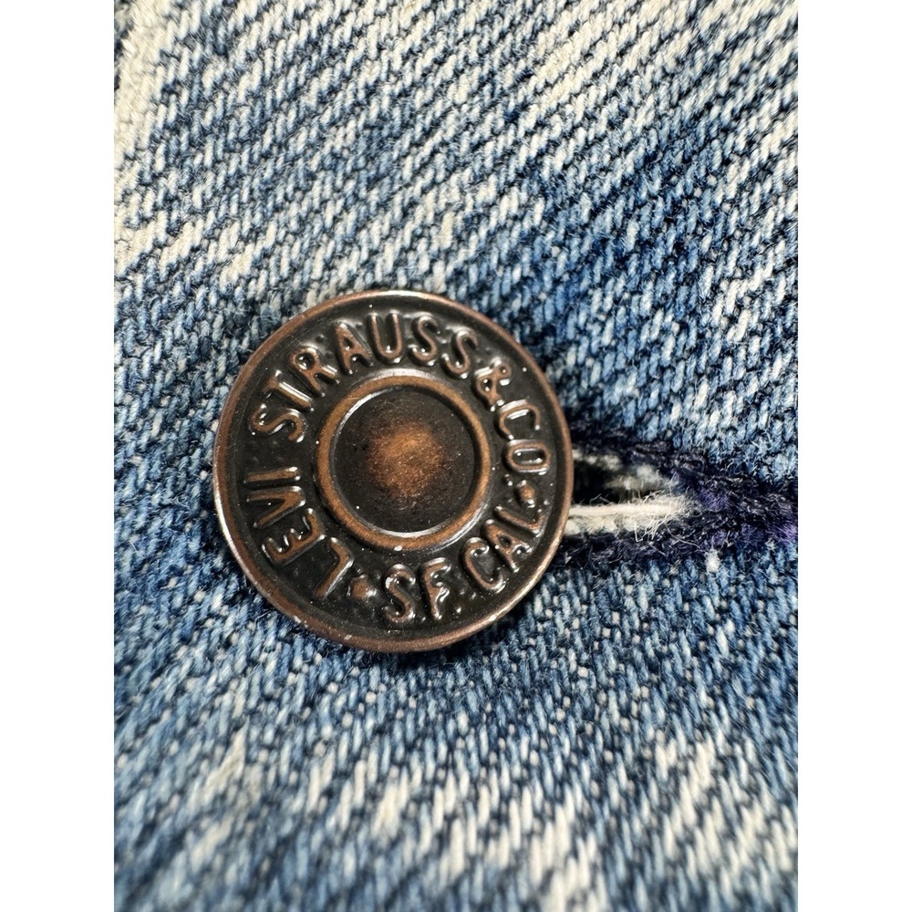 Vintage 80s Levi's 70507 Acid Wash Denim Trucker Jacket Made in USA Size Large - Picture 3 of 11